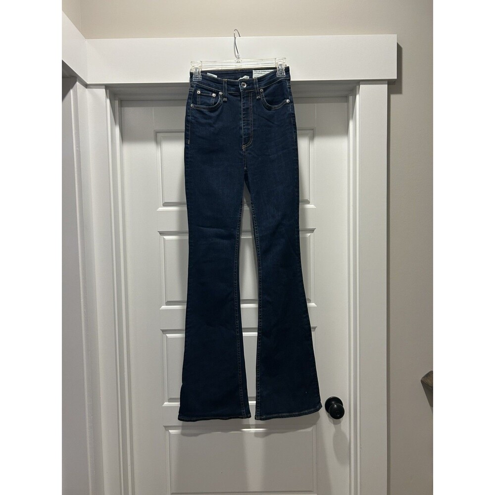 Rag & Bone Casey High-Rise Ankle Flare Jeans Women’s Sz 25 Dark Blue Modern City